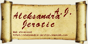 Aleksandra Jerotić vizit kartica